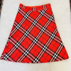 Burberry London Blue Label Orange Nova Check Women’s Skirt Size 38 Small